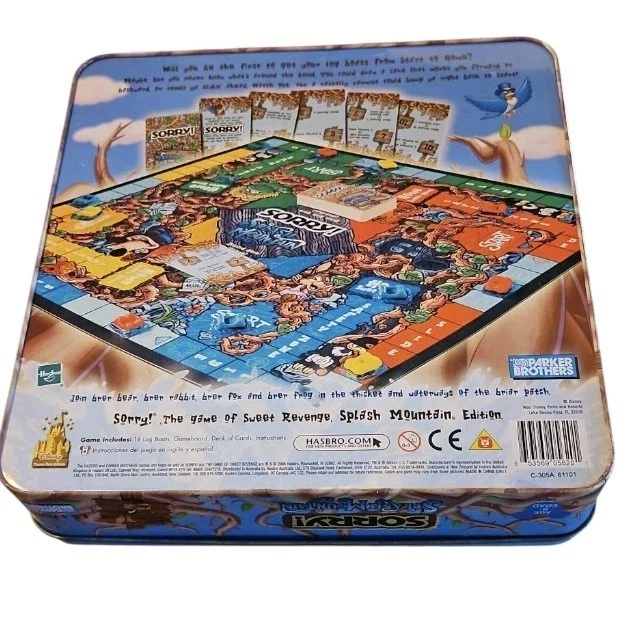 Juego de Mesa Disney Splash Mountain Sorry 2005 Parques Retirado Metal Lata Leer De Colección Foto 2 de 4