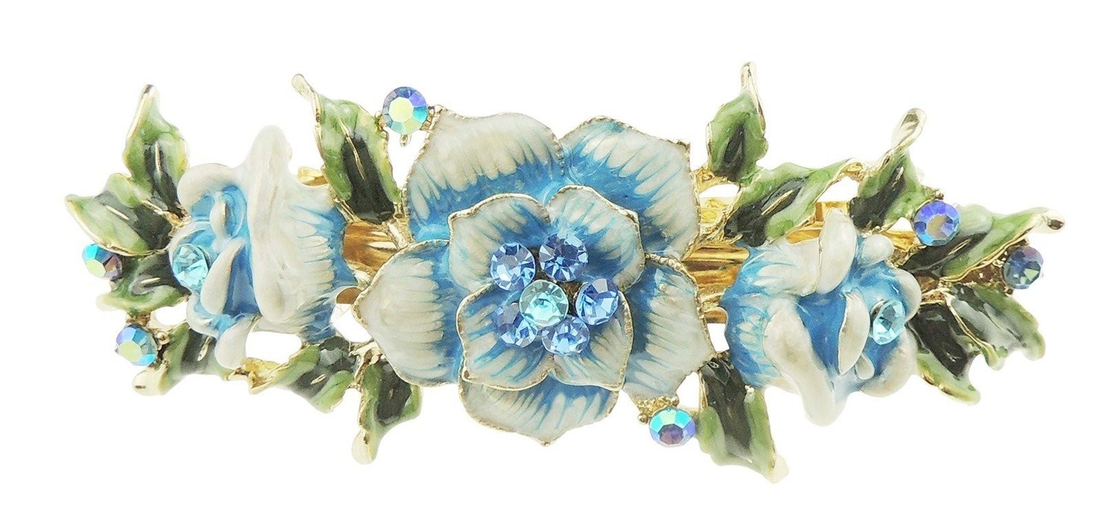 Womens Girls Crystal Rhinestone Barrette Hairpin Grip French Spring Clip