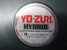 Yo-Zuri Hybrid Fluorocarbon 12 lb. 600yd Clear R657-CL Fishing Line 12lb. 600 yd