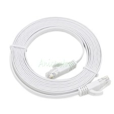 10pcs 5M CAT6 RJ45 Ethernet Network LAN Interne Cable Flat UTP Router Cable WHT