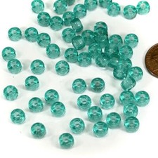 Czech Glass Druk Large Hole Roller Beads 6mm Light Blue Zircon green 60pcs J523