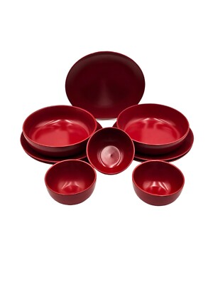10 STRAWBERRY STREET NOVA RED DINNERWARE Ten Piece Stoneware