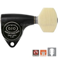 NEW Gotoh SGV510Z-M07 L3 R3 Tuners 21:1 Gear Ratio IVORY Buttons 3x3 BLACK SATIN