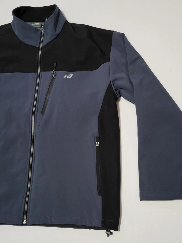 (#C) New Balance Jacket Men’s Blue/black Size XL Fleece Lined Coat Full Zip  - Image 4 of 4