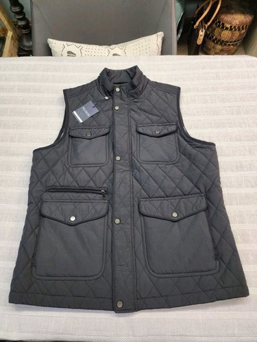 Jos. A Bank M NWT Black Quilted Tailored Fit Vest $140 - Picture 2 of 12