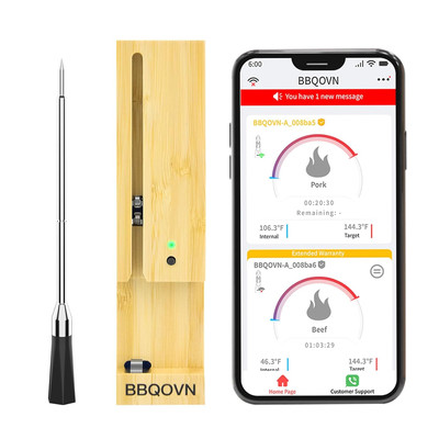 Smart Wireless Meat Thermometer Zero Wire with APP Remote Bluetooth Meat Thermom
