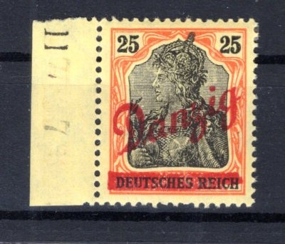 Timbre Danzig 24AFIIA Abart ** Neuf MNH (Neuf Non Oblitéré) - Valeur 90€