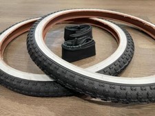 PAIR of 20" BMX Bicycle COMP3 Black White Wall MX3 Tires  Tubes 20X1.75