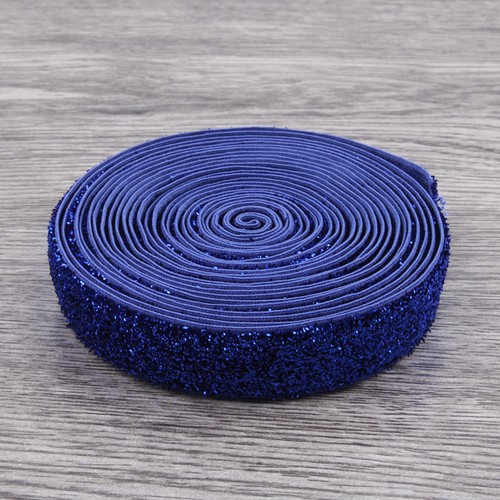 50Yards 5/8" Shiny Rainbow Glitter Fold Over Ribbon FOE Sewing Elastic Band - Picture 13 of 24
