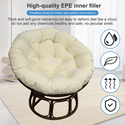 Papasan Chair Cushion Waterproof Oxford Cloth Circle Stuffed Egg Chair Cushions - Picture 10 of 111
