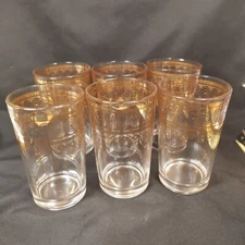 Gold Moroccan Tea Glasses Set Of 6 Handcrafted Nomad Treasure's Some Gold Wear 