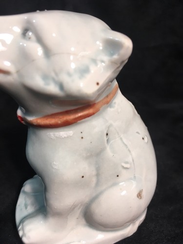 Soporte de palillo de dientes de porcelana para perro estatuilla pintada a mano estampada marca de artista Alemania - Imagen 7 de 11