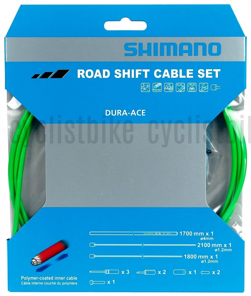 Shimano Road Dura Ace Green SP41 Poly-Coated Shift Cable and Housing Set NIB