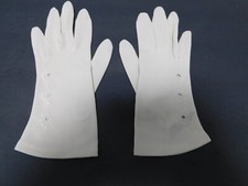  DESIGNER LADIES BEIGE NYLON DRESS GLOVES UNLINED SIZE 6.5