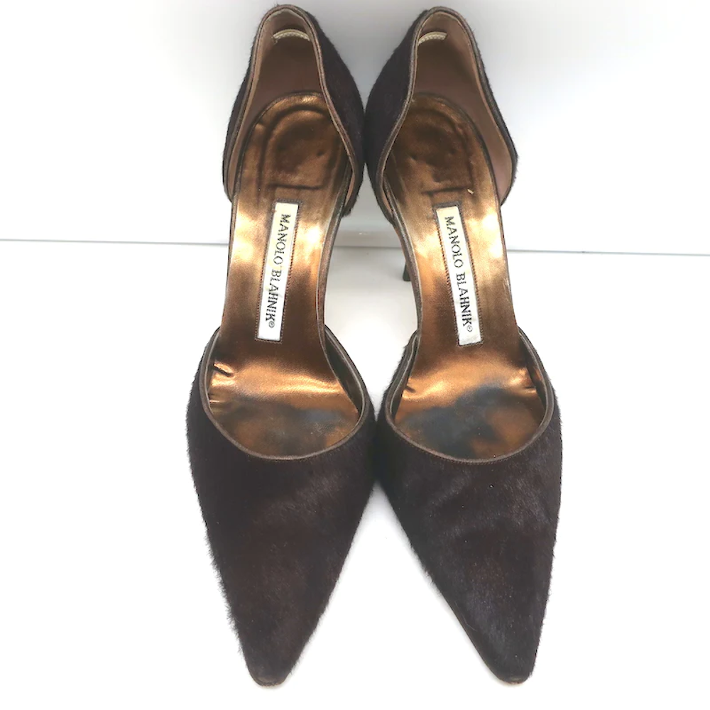 MANOLO BLAHNIK ビジュー付きサンダルdark brown 37 MANOLO BLAHNIK ビジュー付きサンダルdark brown 37 - メルカリ