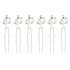 6 Pcs Bridal Wedding Pearl Hair Pins Flower Hair Forks Bridal Hair Accessories