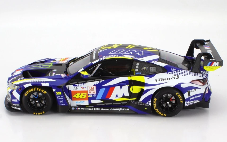 MINICHAMPS 1:18 MODELLINO AUTO VALENTINO ROSSI VR/46 BMW M4 GT3 24H LE MANS 2024 - Immagine 4 di 4