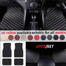 Car Floor Mats 4PCS Universal PU Leather Waterproof Auto Foot Pad Protector New