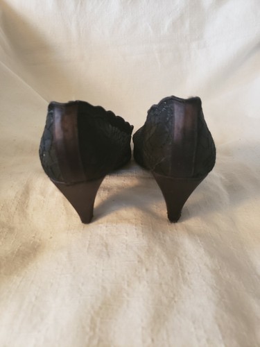 POMPA TACCO GATTINO VINTAGE STUART PER MR. SEYMOUR PIZZO NERO DONNA 6 AA - Foto 5 di 6