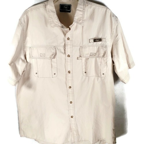 G.H. Bass Beige Short Sleeve Button Up 