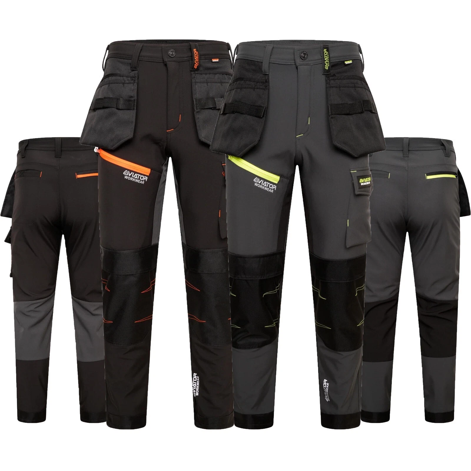 Men's Softshell Waterproof Cargo Workwear Trousers with Knee Pad Pockets
Opens in a new window or ta
