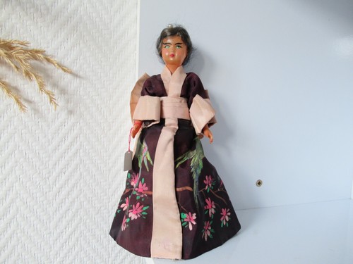 Ancienne Poupée Chiffon Folklorique Bombay Inde Années 50 Rare
