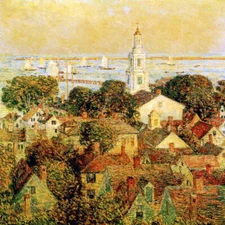PROVINCETOW MASSACHUSETTS 1900 IMPRESSIONIST PAINTING BY CHILDE HASSAM REPRO
