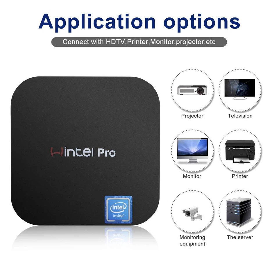 Fanless Desktop Computer Mini PC Intel x5-Z8350 Windows 10 Pro 4K HDMI WIFI LAN - Image 4 of 4