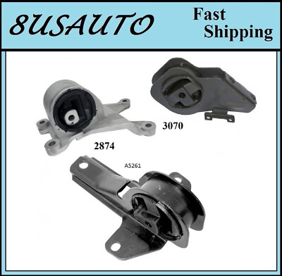 3PCS TRANSMISSION MOUNT FIT OLDSMOBILE ALERO/ PONTIAC GRAND AM 2.2L - AUTO TRANS