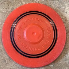 Vintage 1972 Raised Letter Wham-O Professional Frisbee Sport Model - Fire Orange