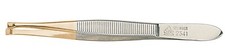 Steel Tweezers Straight 3 1/2in Plated Erbe Solingen Becker-Manicure Germany
