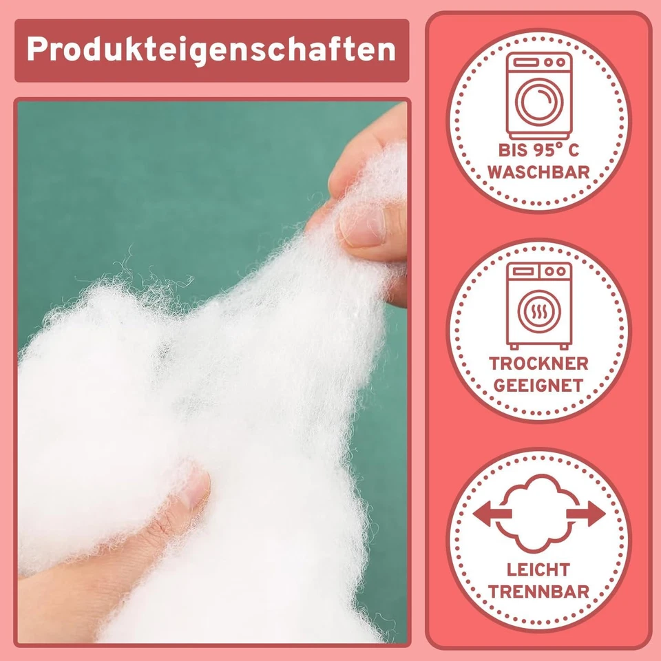 Füllwatte Bastelwatte Flauschiges Kissen Füllmaterial Stopfwatte DIY Teddy Watte - Bild 2 von 4