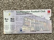 SOUTHAMPTON V MANCHESTER UNITED PREMIERSHIP 2004-05 TICKET