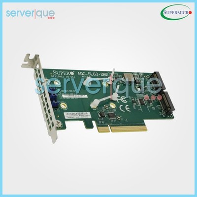 AOC-SLG3-2M2 SuperMicro NVMe PCI Express 3.0 x8 M.2 SSDs Adapter Card ''New''