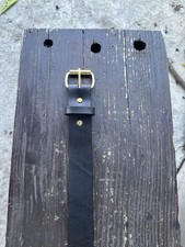 Handmade USA Full Grain Horween 9/10 oz 1.5 Black finish belt Gold belt buckle 