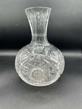 Vintage American Brilliant Cut Glass Decanter Bar Cart Accessory  8”