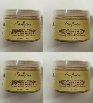 4 x Shea Moisture Jamaican Black Castor Oil Strengthen&Restore Treatment Masque.