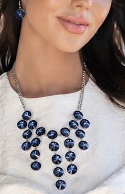 Paparazzi Spotlight Stunner-Blue  Necklaces (Exclusive Blockbuster)