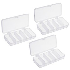 3pcs Small Fishing Lure Storage Box Fish Tackle Container, Clear 