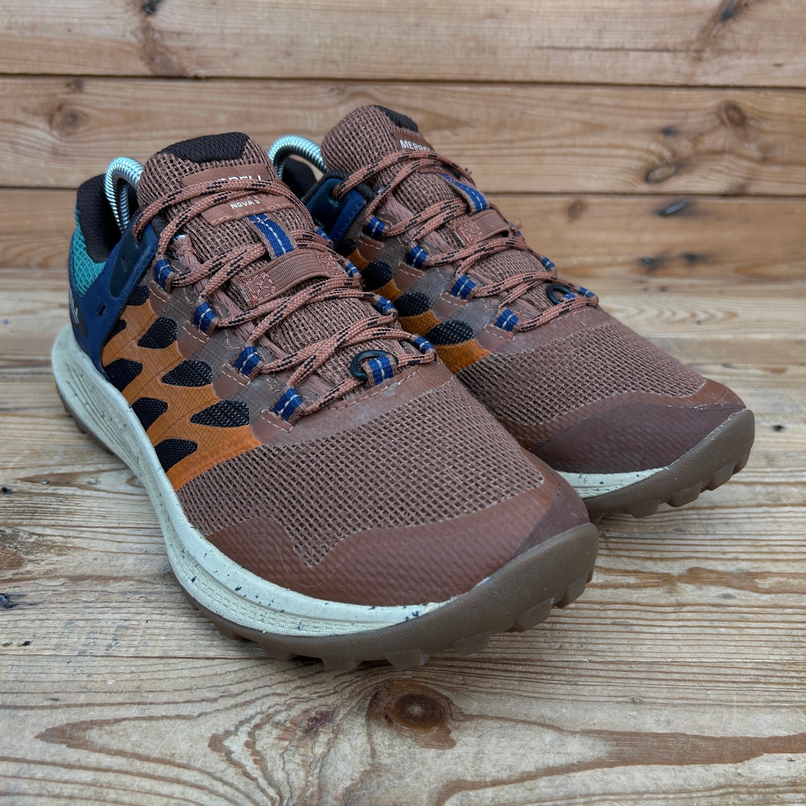 Scarpe da ginnastica Merrell da uomo taglia UK 7 5 Nova 3 GTX marroni impermeabili trail trekking