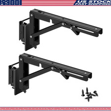 14 Folding E-track Shelf Bracket 2 Pcs Heavy Duty No-droop Double Fittings Sho 14 Folding E-track Shelf Bracket 2 Pcs Heavy Duty No-droop Double Fittings Sho