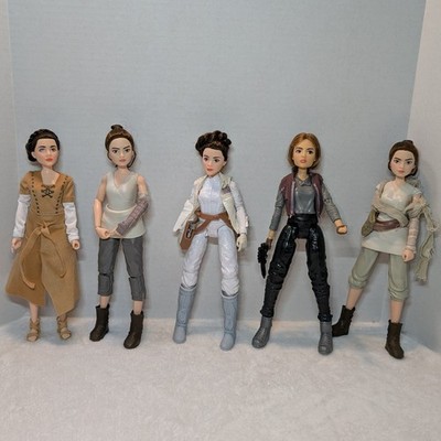 Lot Of 5 Star Wars Forces of Destiny Dolls Rey, Princess Leia , Jyn Erso Figures