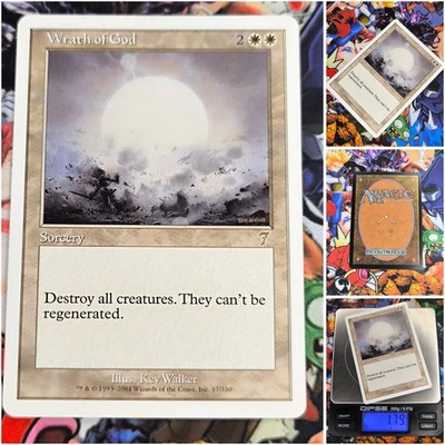 MTG Wrath Of God   Nm Rare Seventh Edition Og White Destroy All 2001 Magic 