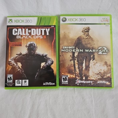 Xbox 360 Call of Duty Black Ops 3 III & Call of Duty Modern Warfare 2 No Manuals