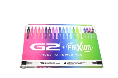 Pilot G2 + FriXion Premium Gel Pens Assorted Colors 0.7/0.5mm 20 Count Erasable