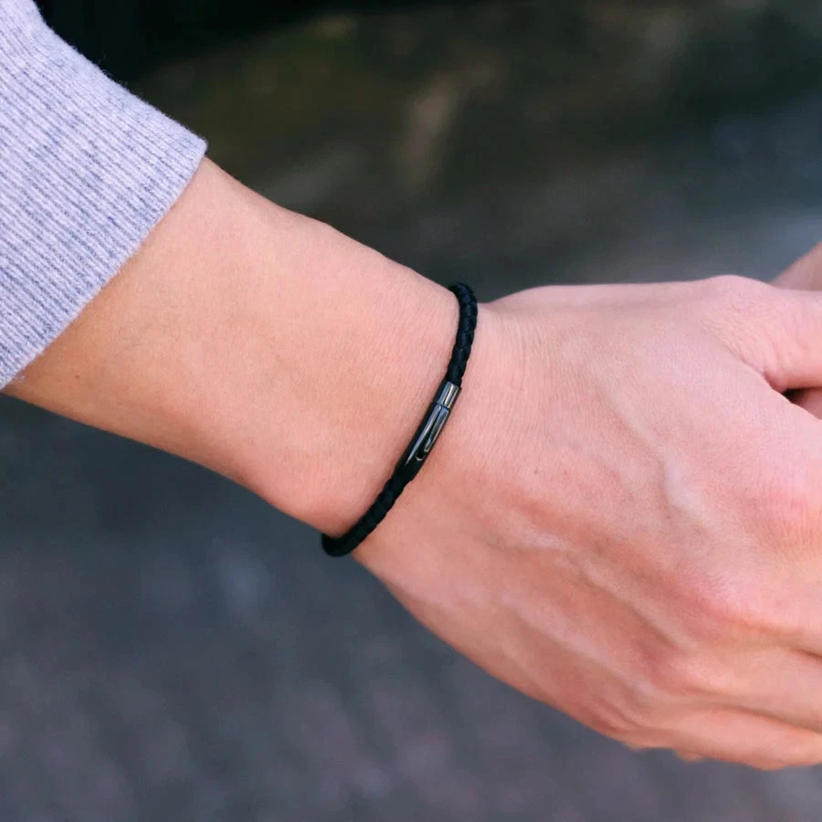 Браслет веревочный с пряжкой из нержавеющей стали мужской тканевый плетеный ювелирные изделия для спорта на открытом воздухе - Изображение 2 из 4