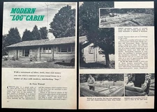 Log Cabin Home Camp 20’ x 30’ 1961 HowTo Build Design PLANS Custom Pre Fab