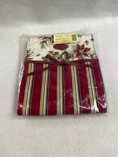 Longaberger Holiday Gift Bag Holiday Stripe/Botanical Fabric - New in Bag