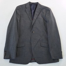 Ben Sherman 38R Blue Gray Check Soft Shoulder Mens Blazer Suit Jacket Sport Coat