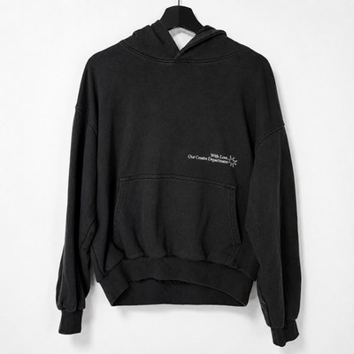 Scuffers Hoodie Black Graphic Hopeless Romantic Oversized Fit Size S